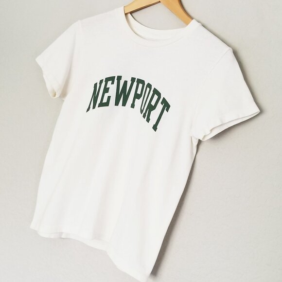Brandy Melville John Galt Cream New Port Short Sleeve T Shirt Tee 100% Cotton OS - Picture 9 of 10